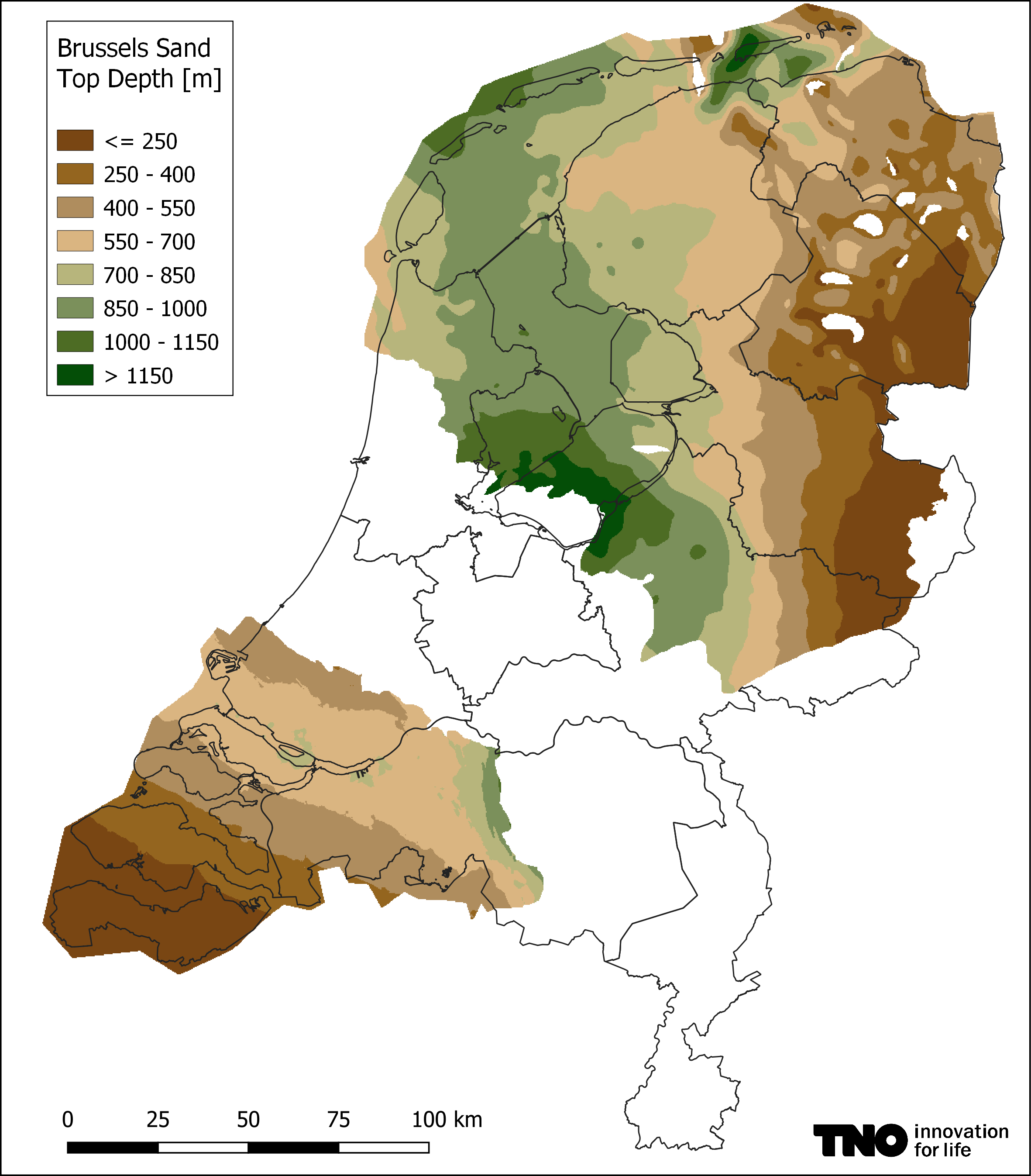 Brussels Sand top depth